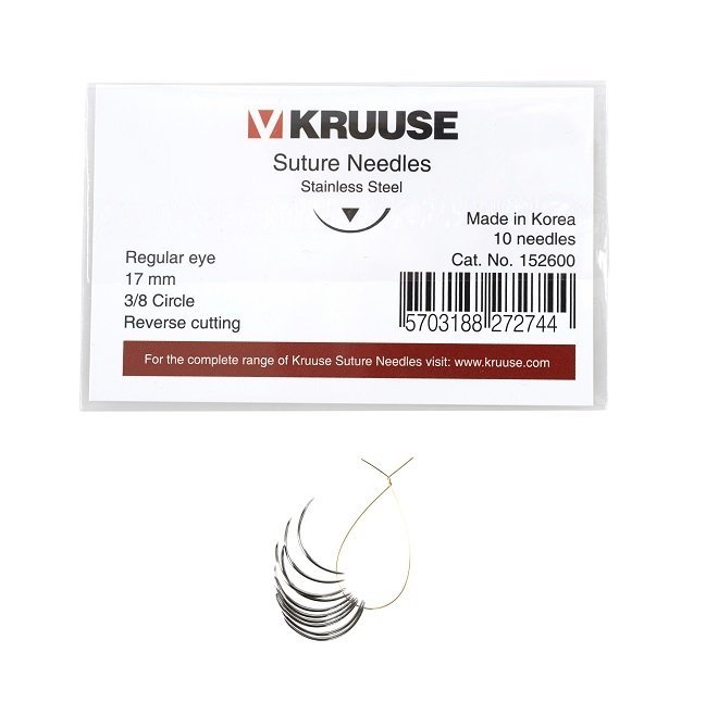 Kruuse Sütür İğnesi Regular 3/8 Keskin 17 mm (10 adet)