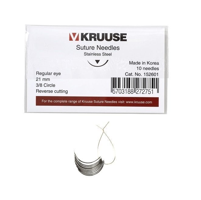 Kruuse Sütür İğnesi Regular 3/8 Keskin 21 mm (10 adet)