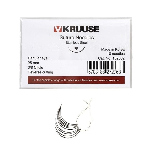 Kruuse Sütür İğnesi Regular 3/8 Keskin 25 mm (10 adet)