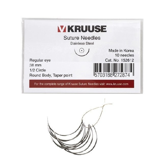 Kruuse Sütür İğnesi Regular 1/2 Yuvarlak 38 mm (10 adet)