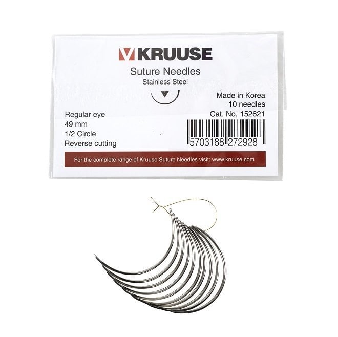 Kruuse Sütür İğnesi Regular 1/2 Keskin 49 mm (10 adet)
