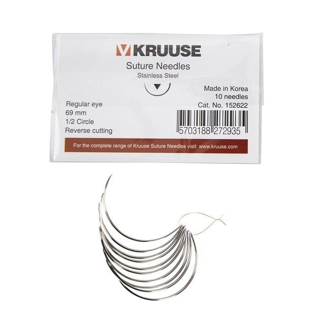 Kruuse Sütür İğnesi Regular 1/2 Keskin 69 mm (10 adet)