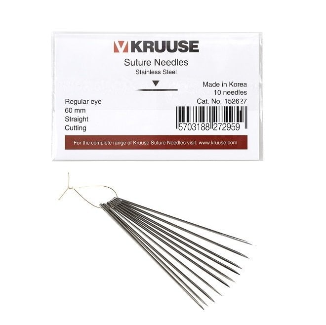 Kruuse Sütür İğnesi Regular Düz Keskin 60 mm (10 adet)