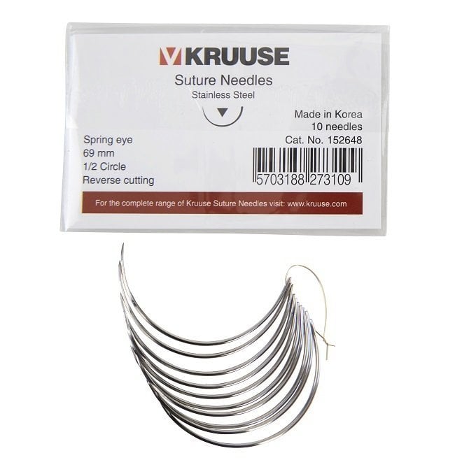 Kruuse Sütür İğnesi Spring 1/2 Keskin 69 mm (10 adet)