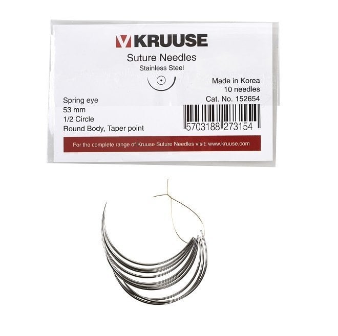 Kruuse Sütür İğnesi Spring 1/2 Yuvarlak 53 mm (10 adet)