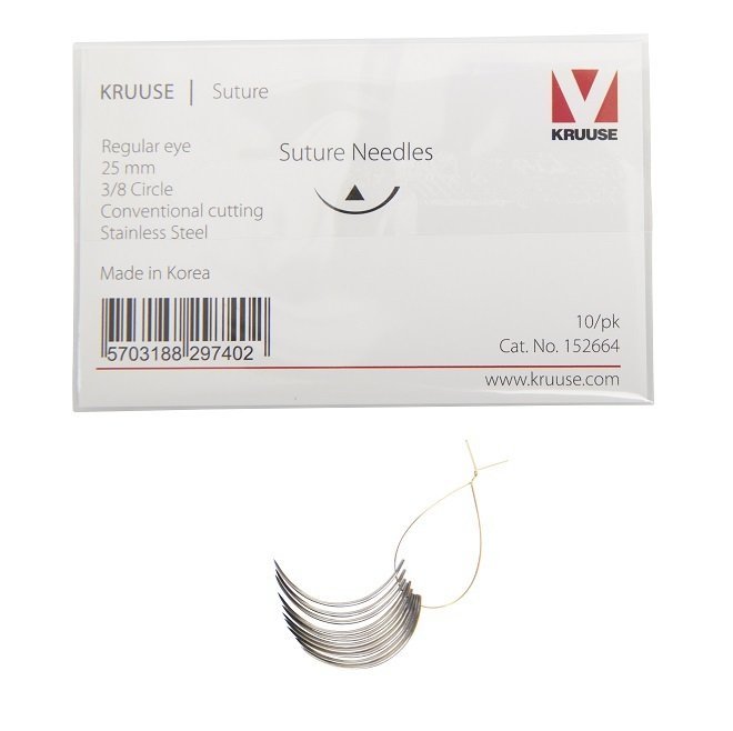 Kruuse Sütür İğnesi Regular 3/8 Keskin 25 mm (10 adet)