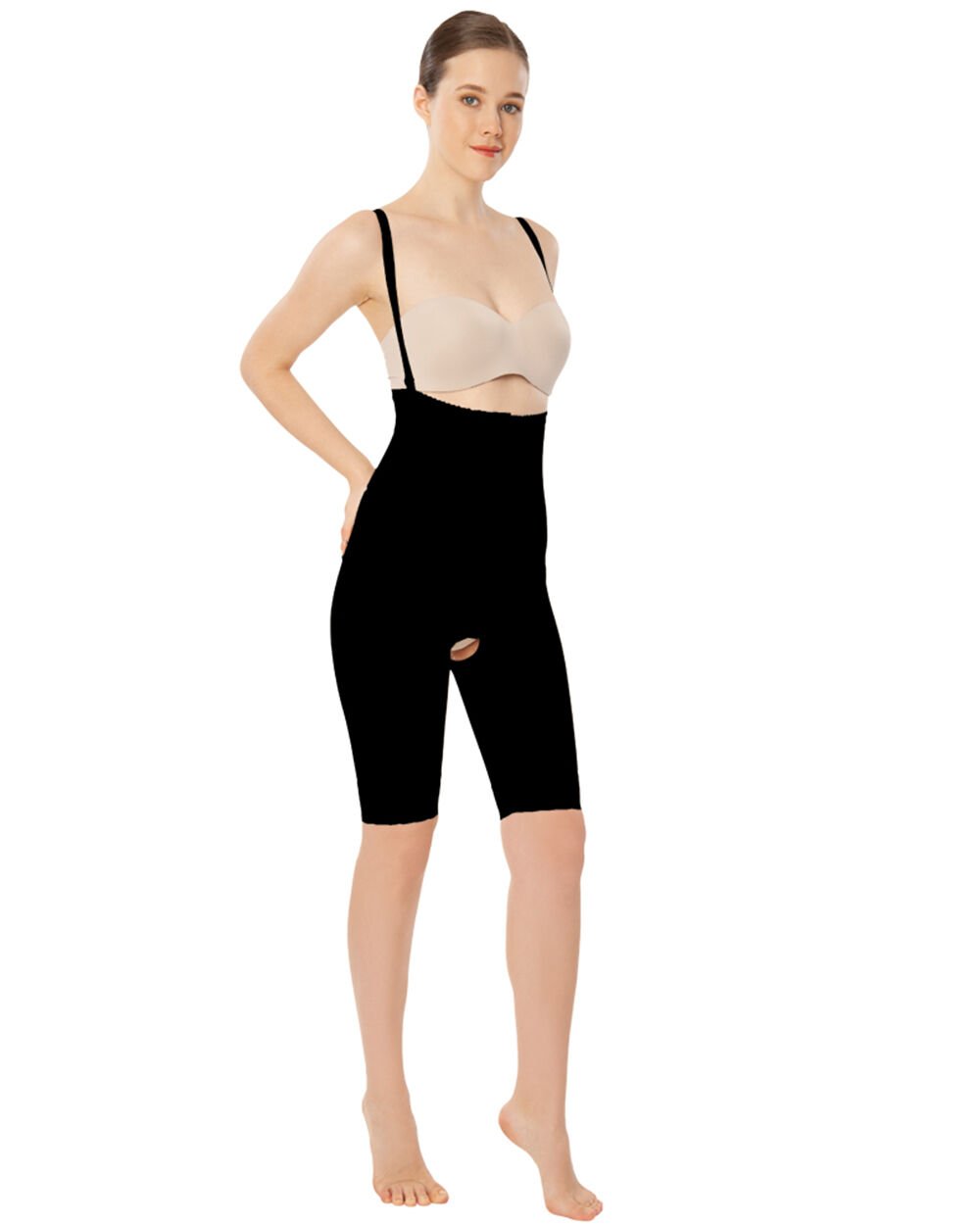 Variteks Agraflı Göğüs Altı - Diz Üstü Liposuction Korse Siyah 122