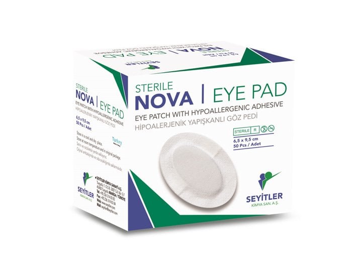 Nova Pad Steril Hipoallerjenık Yapışkanlı Oval Göz Pedi 6,5x9,5 cm 50 Li