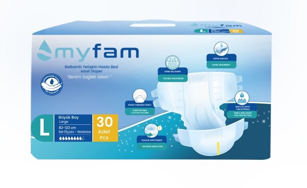 Myfam Belbantlı Hasta Bezi Büyük Boy Large 30 lu