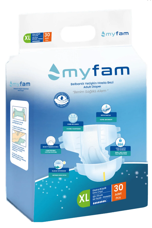Myfam Belbantlı Hasta Bezi Ekstra Büyük Boy X-Large 30 lu