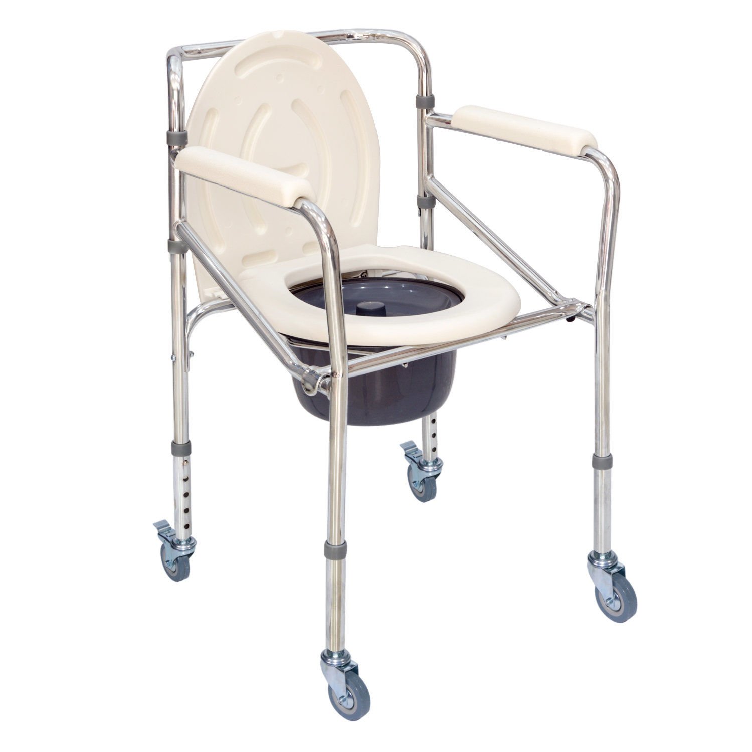 Golfi Tekerlekli Katlanır Komot Banyo Tuvalet Sandalyesi PR-771