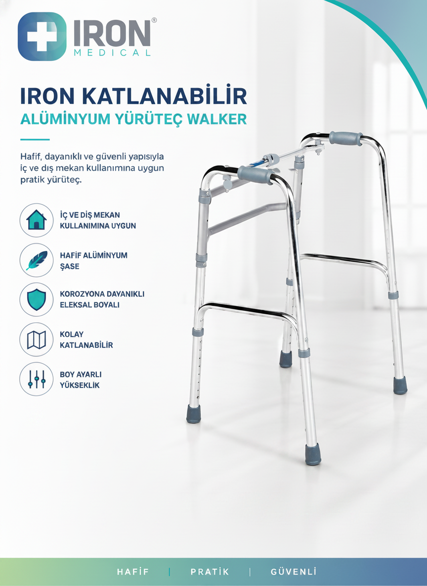IRON Katlanabilir Alüminyum Yürüteç Walker