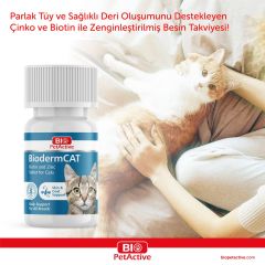Bio PetActive Biodermcat 0,3 100 Tablet (Kedi̇ler İçi̇n Çi̇nko Ve Bi̇oti̇n Tablet) 30 Gr