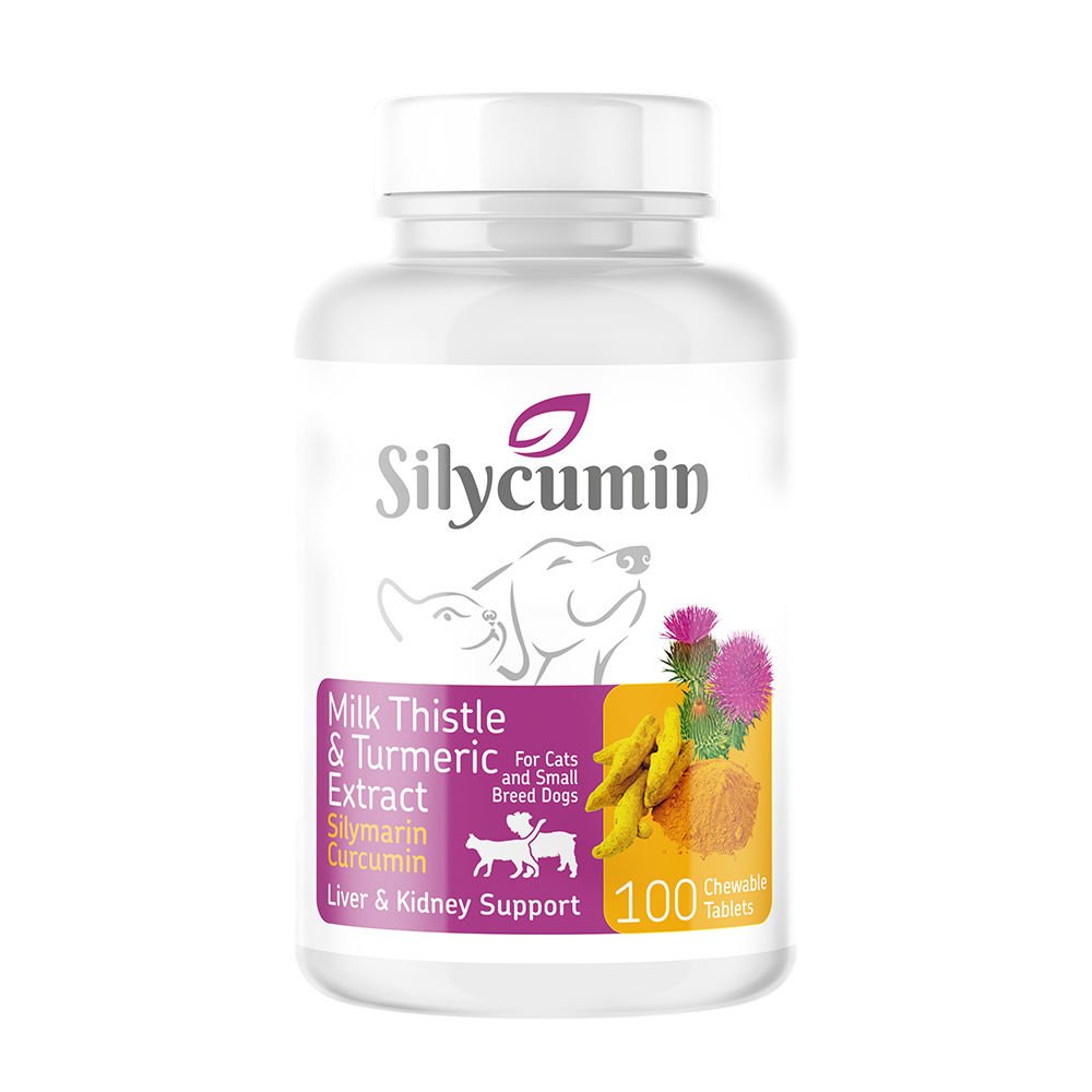 Silycumin 0,5 100 Tablet Kedi ve Küçük Irk Köpekler İçin Zerdeçal ve Devedikeni Tableti 50 Gr