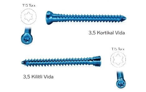 Titanyum Ø3,5 mm Kilitli Vida - 5 Adet