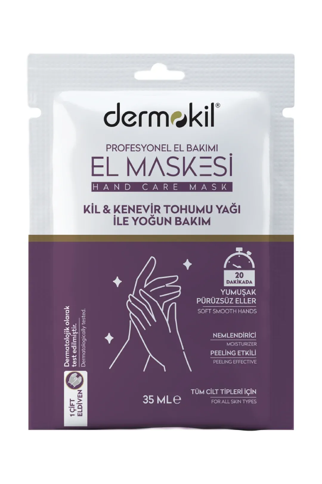 Dermokil Kil ve Kenevir Yağlı Peeling Etkili El Maskesi 35 ml