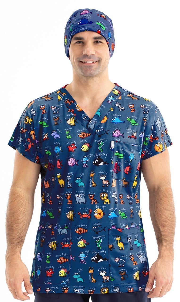 Lacivert Hayvanlar Alemi Erkek Tek Üst 44/2XS