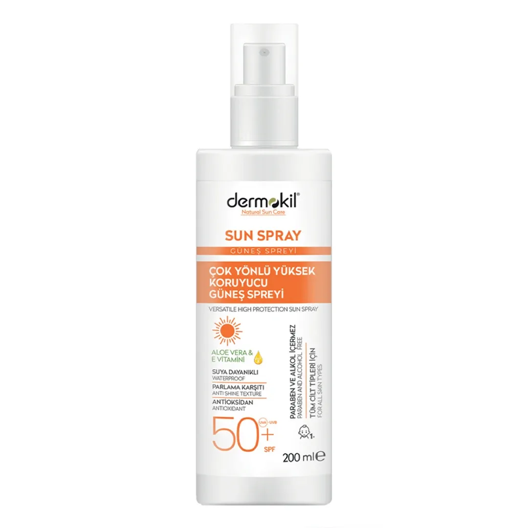 Dermokil Sun Sprey-Çok Yönlü Yüksek Koruyucu Güneş Spreyi 50 SPF 200 ml