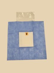 10 Adet Steril Cerrahi Operasyon Örtüsü Poşlu Delikli 40 cm X 40 cm