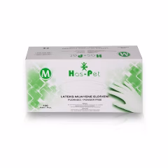Has-Pet Pudrasız Lateks Muayene Eldiven 100 lü