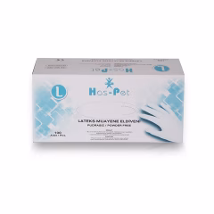 Has-Pet Pudrasız Lateks Muayene Eldiven 100 lü