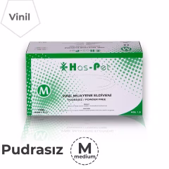Has-Pet Pudrasız Vinil Muayene Eldiven Beyaz 100 lü