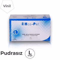 Has-Pet Pudrasız Vinil Muayene Eldiven Beyaz 100 lü