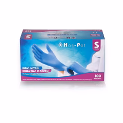 Has-Pet Nitril Pudrasız Muayene Eldiven Mavi 100 lü