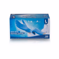 Has-Pet Nitril Pudrasız Muayene Eldiven Mavi 100 lü