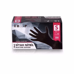 Has-Pet Nitril Pudrasız Muayene Eldiven Siyah 100 lü
