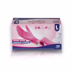 Has-Pet Nitril Pudrasız Muayene Eldiven Pembe 100 lü