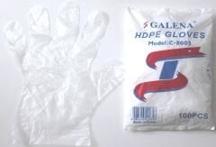 Galena HDPE Pet Eldiven Şeffaf 100 lü Poşet Eldiven