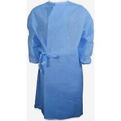 Tek Kullanımlık Hasta Önlüğü Uzun Kol Mavi 40 Gr SS Kumaş