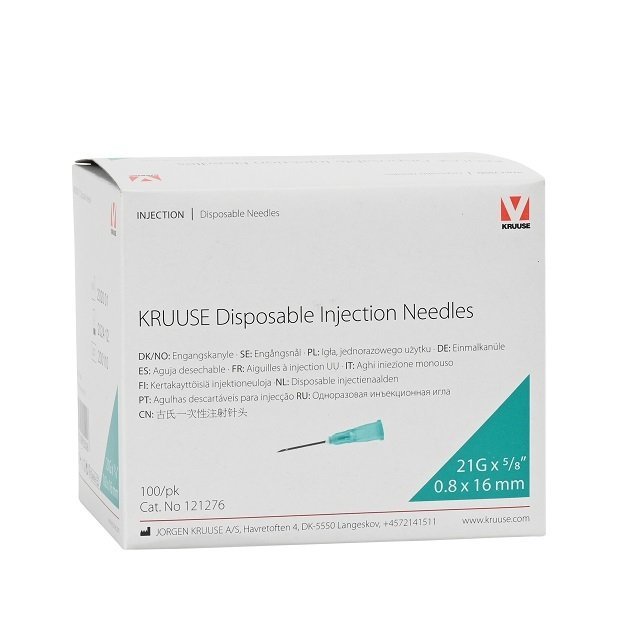 Kruuse Steril Enjektör İğnesi 0,8x16 mm (100 adet) Yeşil