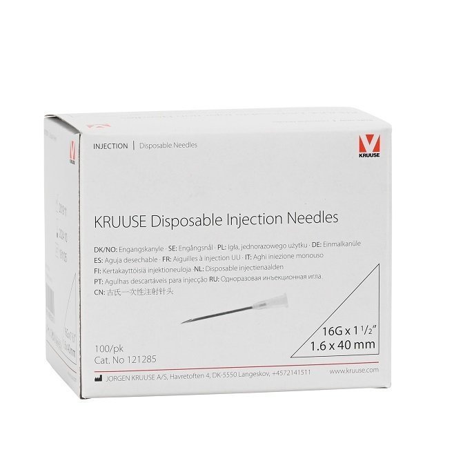 Kruuse Steril Enjektör İğnesi 1,60x40 mm (100 adet) Beyaz