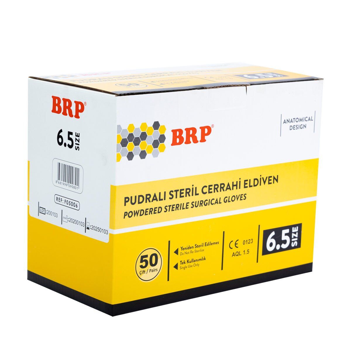 BRP Steril Cerrahi Eldiven Pudralı No:6,5 (1 Çift)