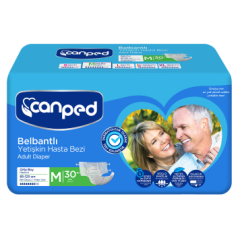 Canped Tekstil Yüzeyli Bel Bantlı Yetişkin Hasta Bezi 30 Lu