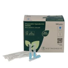 Vetnordic Enjektör İğnesi (23G x 3/8) 0,6x10 mm (100 Adet) Mavi