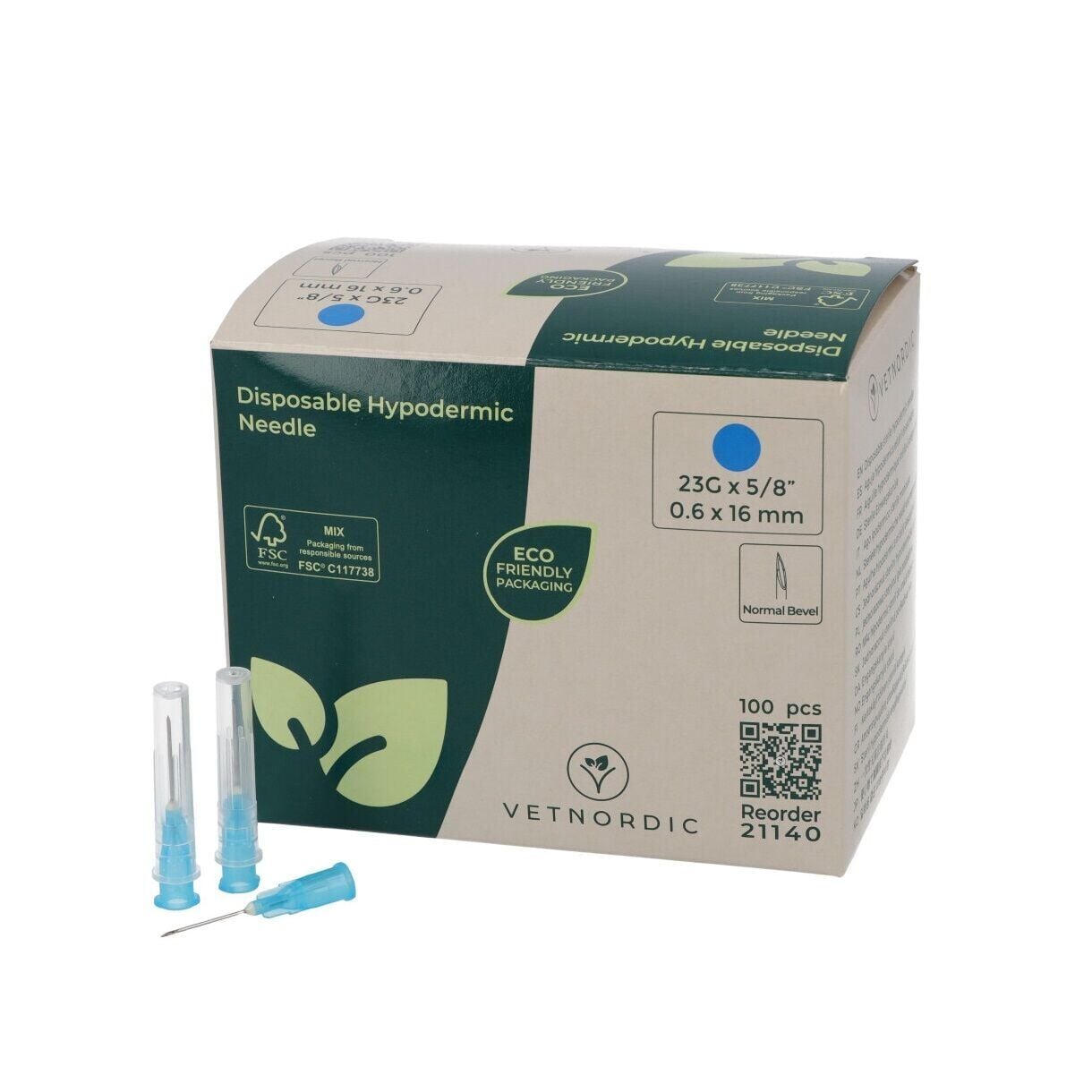 Vetnordic Enjektör İğnesi (23G x 5/8) 0,6x16 mm (100 Adet) Mavi