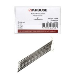 Kruuse Sütür İğnesi Spring Düz Keskin 75 mm (10 adet)
