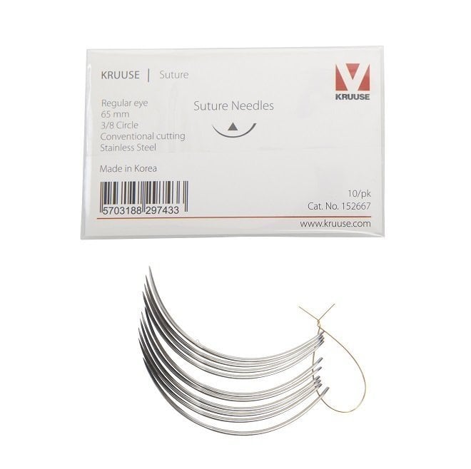 Kruuse Sütür İğnesi Regular 3/8 Keskin 65 mm (10 adet)