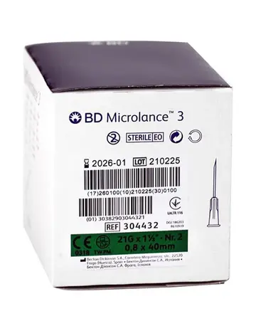 BD Microlance 3 Enjektör İğne Ucu 21GX40MM Yeşil 100 lü Kutu