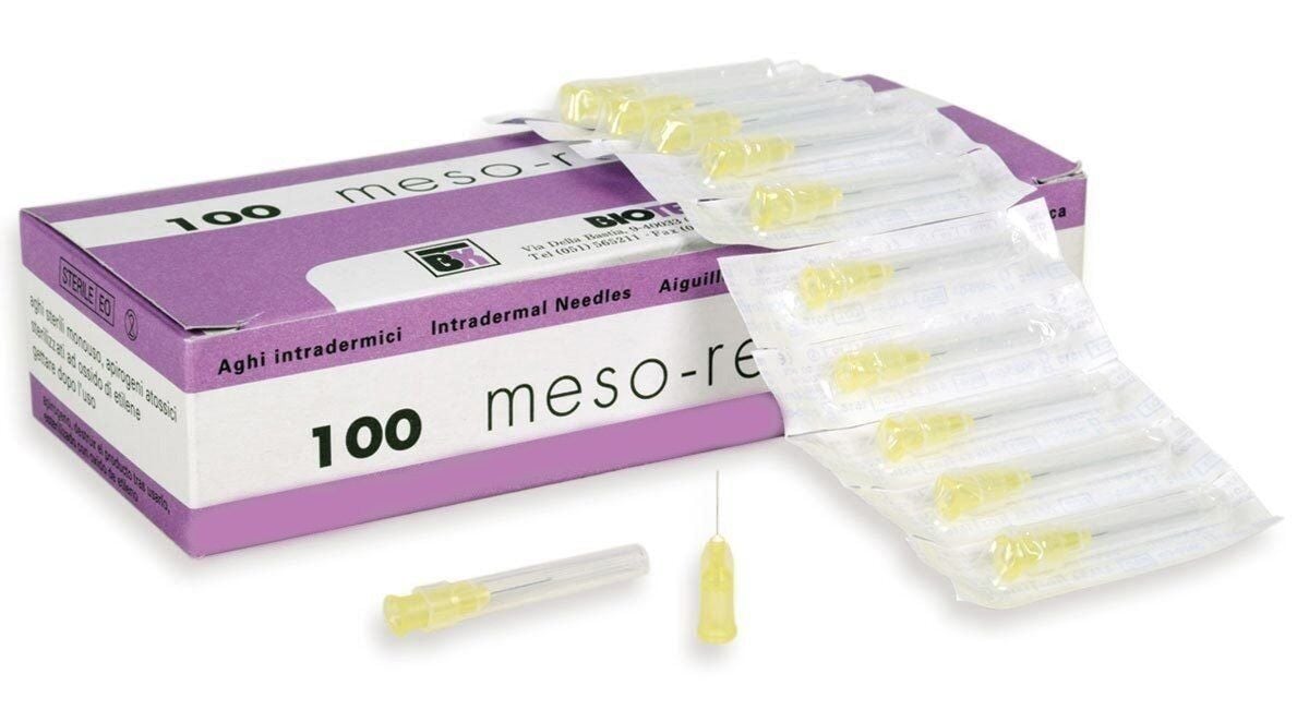 Meso-Relle Hipodermik Mezoterapi İğne Ucu 30GX4MM 100’lü Kutu