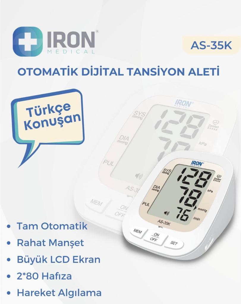 IRON Otomatik Dijital Türkçe Konuşan Tansiyon Aleti AS-35K