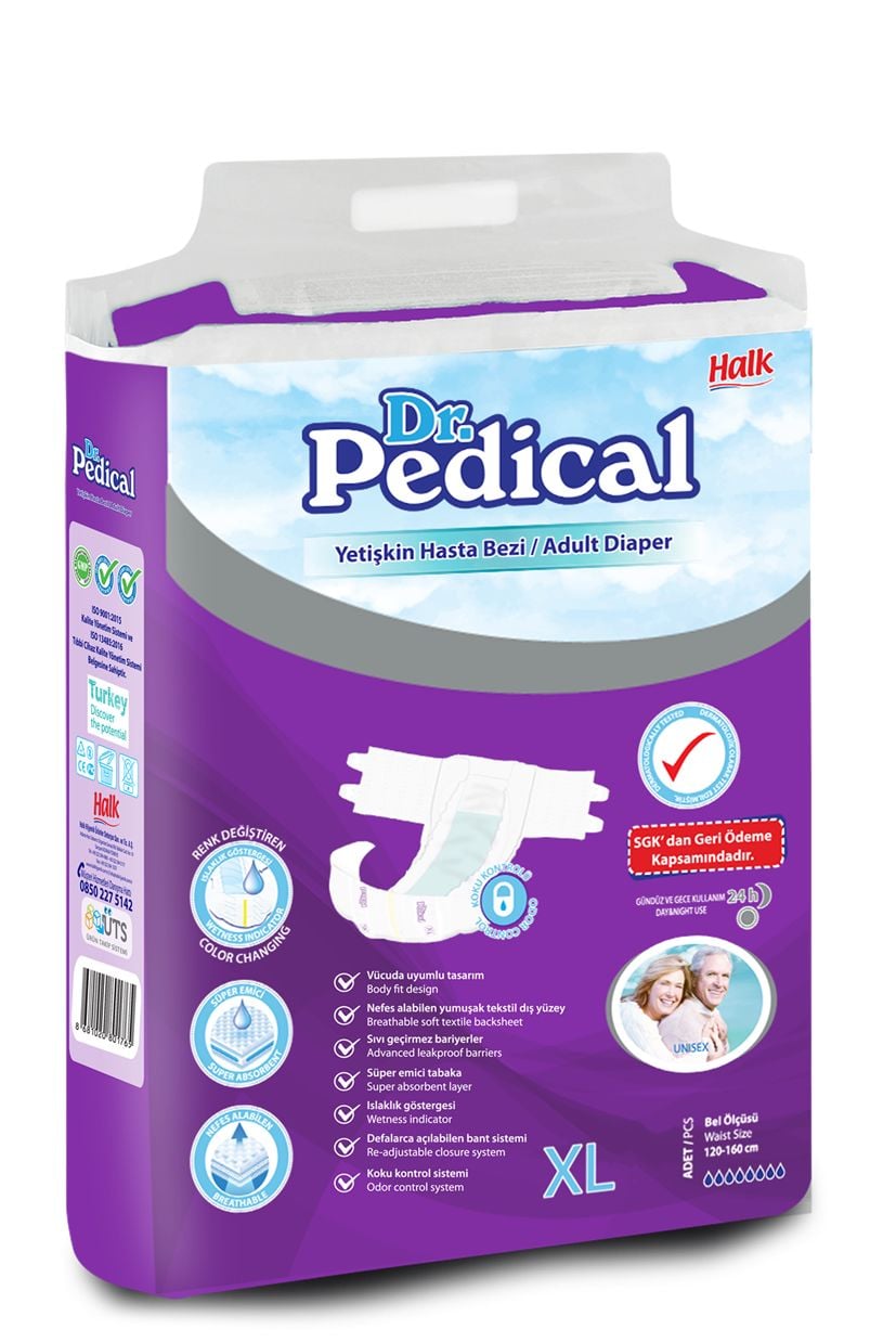 Dr Pedical Hasta Altı Bezi Bel bantlı XLarge 30'lu Paket