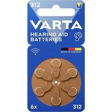 Varta 312 Numara İşitme Cihazı Pili 6'lı