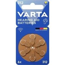 Varta 312 Numara İşitme Cihazı Pili 6'lı
