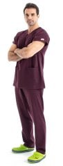 Dr Greys Model Likralı Pamuklu Erkek Bordo Takım
