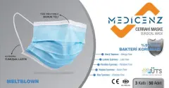 Medicenz Cerrahi Maske Beyaz 3 Katlı 50 li