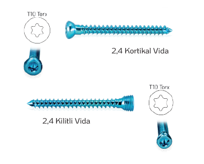 Titanyum Ø 2,4 mm Kortikal Vida - 1 Adet